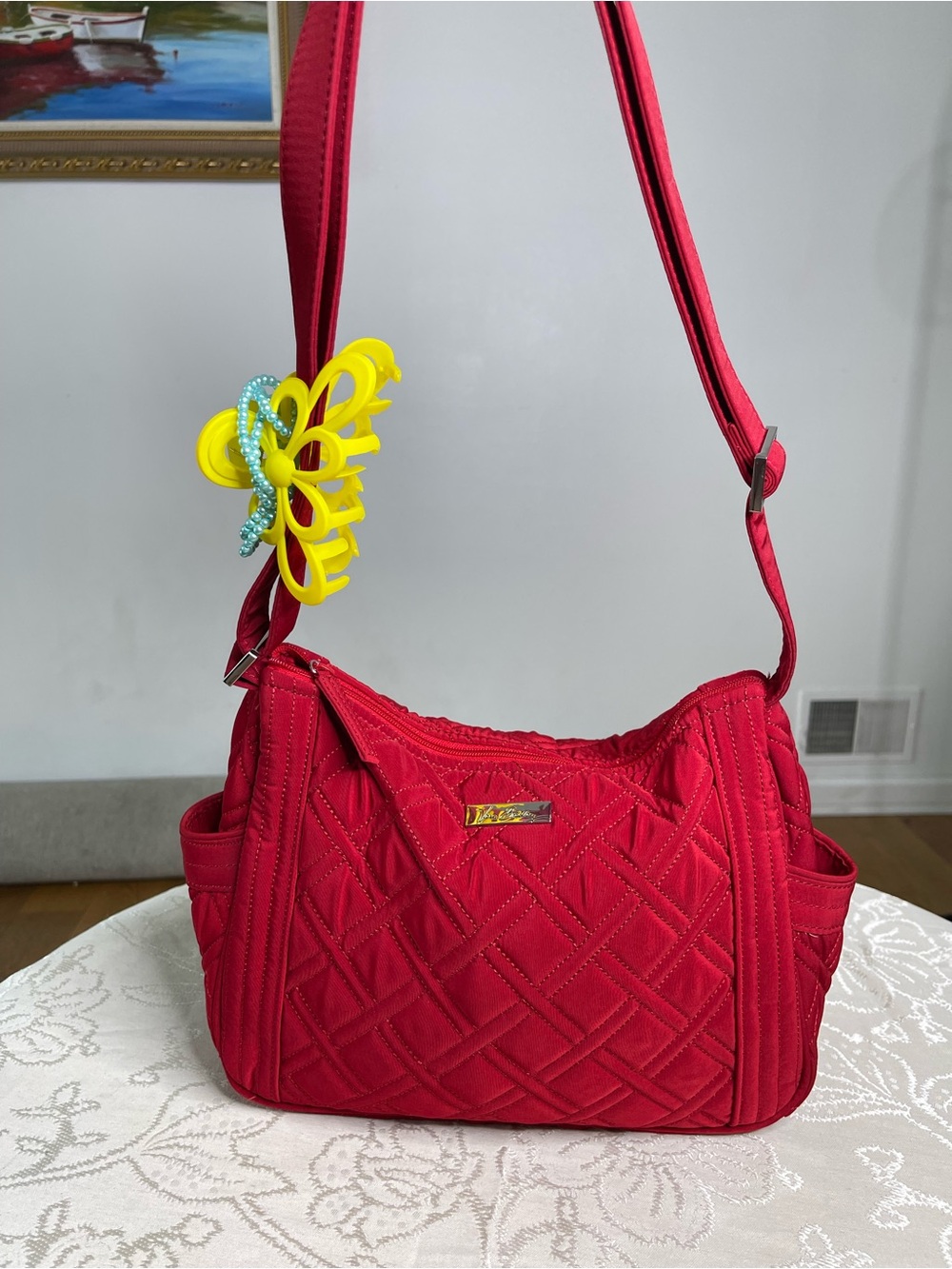 Vera Bradley Bright Red Quilted Shoulder Bag